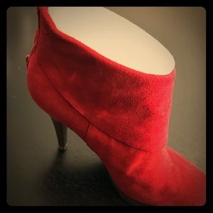 Red Suede Booties